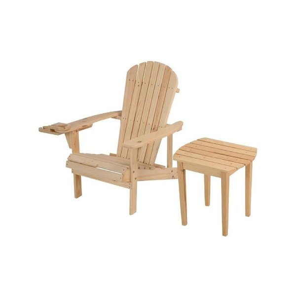W Unlimited Earth Collection Adirondack Chair with Phone & Cup Holder, Natural SW2101NC-CHET